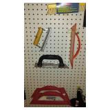 Brushes, Spreaders, trowels, Corner savers, scrapers and tape.