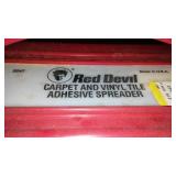 Brushes, Spreaders, trowels, Corner savers, scrapers and tape.