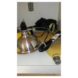 Peg Board Shelving, Storage Cabinet with Contents