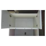 Peg Board Shelving, Storage Cabinet with Contents