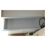 Peg Board Shelving, Storage Cabinet with Contents