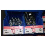 6 Compartment Hardware Organizer with contents. Metal