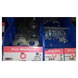 6 Compartment Hardware Organizer with contents. Metal