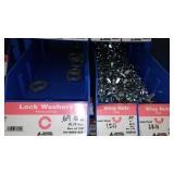 6 Compartment Hardware Organizer with contents. Metal