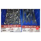 6 Compartment Hardware Organizer with contents. Metal