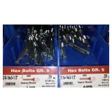 6 Compartment Hardware Organizer with contents. Metal