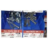 6 Compartment Hardware Organizer with contents. Metal