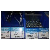 6 Compartment Hardware Organizer with contents. Metal