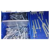 6 Compartment Hardware Organizer with contents. Metal