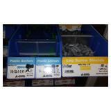 6 Compartment Hardware Organizer with contents. Metal