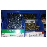 6 Compartment Hardware Organizer with contents. Metal