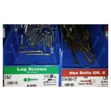 6 Compartment Hardware Organizer with contents. Metal