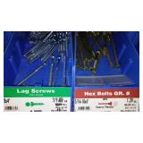 6 Compartment Hardware Organizer with contents. Metal