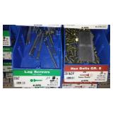 6 Compartment Hardware Organizer with contents. Metal