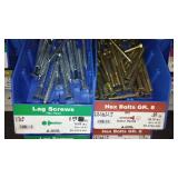 6 Compartment Hardware Organizer with contents. Metal