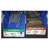 6 Compartment Hardware Organizer with contents. Metal