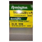Ammunition, Remington 30-30 WIN, 9MM Luger.