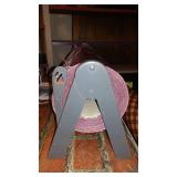 Vintage Paper Cutter and Blue and Red Paper.