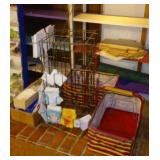Vintage Card Display and Shopping Baskets.