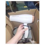 Assorted Household Items including Wooden Hangers, Hair Dryer, Blanket, and Humidifier