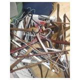 Assorted Household Items including Wooden Hangers, Hair Dryer, Blanket, and Humidifier