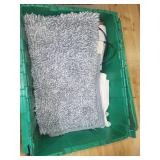 Assorted Household Items including Wooden Hangers, Hair Dryer, Blanket, and Humidifier