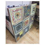 Colorful Set of 9 Abstract Modern Art Panels