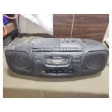 Panasonic Table Fan, Sanyo Turntable Record Player, and Panasonic Boombox