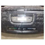 Panasonic Table Fan, Sanyo Turntable Record Player, and Panasonic Boombox