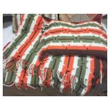 Set of 2 Handwoven Throws, 2 Decorative Cushions, and Faux Fur Rug