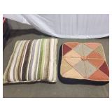 Set of 2 Handwoven Throws, 2 Decorative Cushions, and Faux Fur Rug