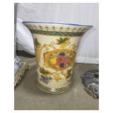 Collection of 2 Vintage Porcelain Vases and Wooden Plant Stand