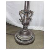 Pair of Decorative Table Lamps with Floral Shades and Set of 3 Tapestry Cushions