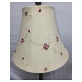 Pair of Decorative Table Lamps with Floral Shades and Set of 3 Tapestry Cushions