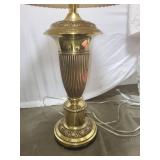 Pair of Vintage Stiffel Brass Table Lamps with Pleated Shades