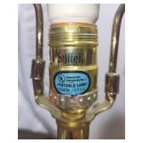 Pair of Vintage Stiffel Brass Table Lamps with Pleated Shades