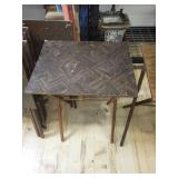 Set of 8 Vintage Wood Veneer TV Tray Tables