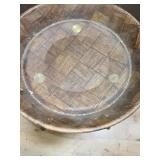 Vintage Wooden Tripod Stand with Inlay Detail