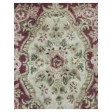 Ornate Red and Beige Runner Rug, 6