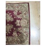 Ornate Red and Beige Runner Rug, 6