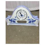 Set of Vintage Home Decor Items: Oil Lamps, Porcelain Clock, Table Lamp, and Wall Mirrors