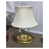 Set of Vintage Home Decor Items: Oil Lamps, Porcelain Clock, Table Lamp, and Wall Mirrors