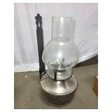 Set of Vintage Home Decor Items: Oil Lamps, Porcelain Clock, Table Lamp, and Wall Mirrors