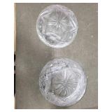 Set of 3 Crystal Vases and 1 Lidded Bowl