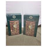 Set of 2 Outdoor Lanterns with Antique Brass Finish