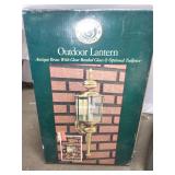 Set of 2 Outdoor Lanterns with Antique Brass Finish