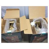 Set of 2 Outdoor Lanterns with Antique Brass Finish