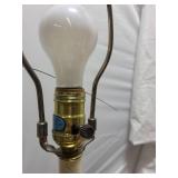 Brass Lamp, Ceramic Vase, and Artificial Orchid Set