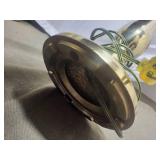 Brass Lamp, Ceramic Vase, and Artificial Orchid Set