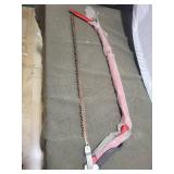 Rusty Red Bow Saw with Metal Handle